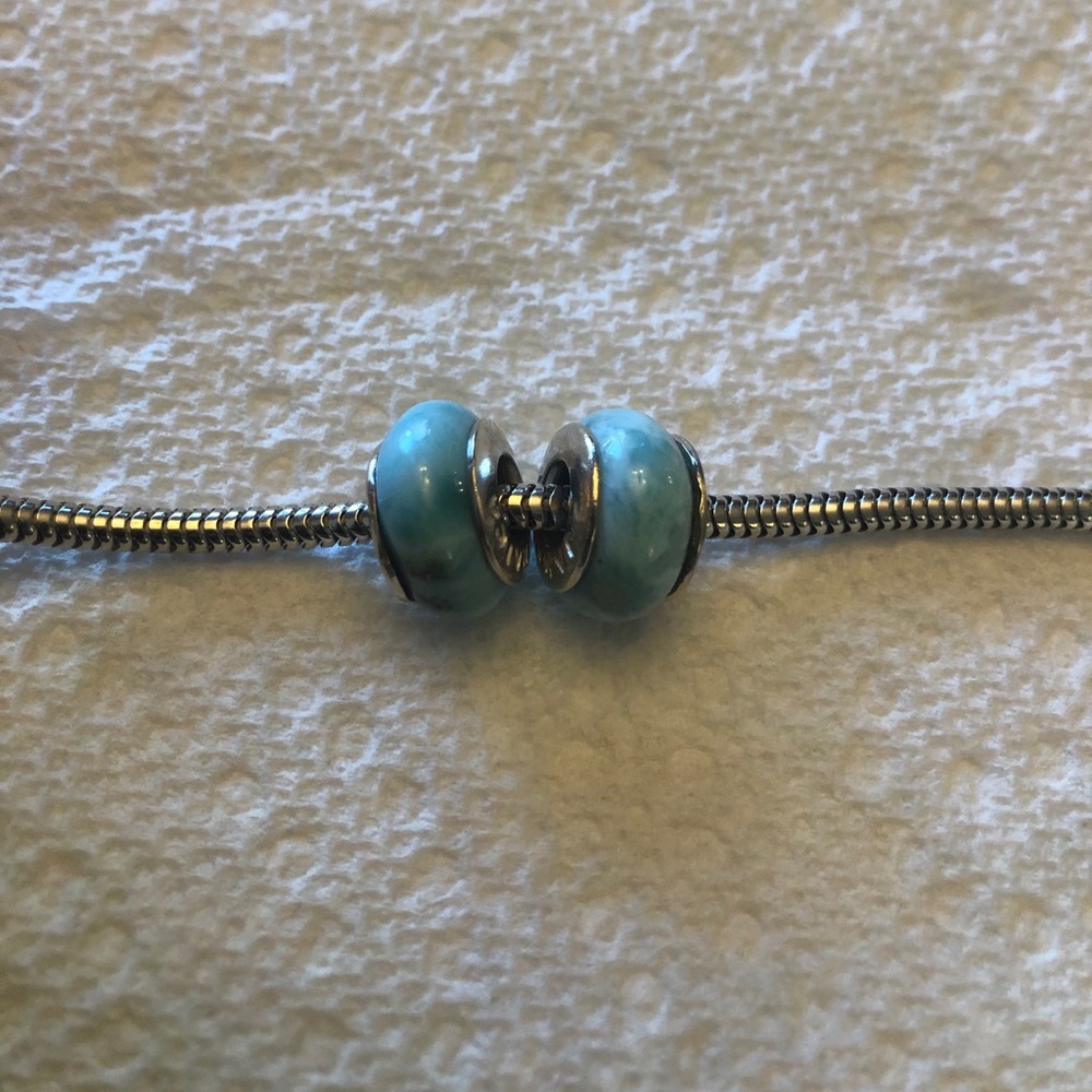 Larimar stone in Mar Azul charms (sterling silv)